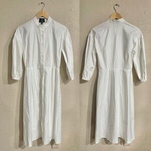 Lisa Perry x Barney’s NY | White Button Down Cotton Midi Dress Size: 2